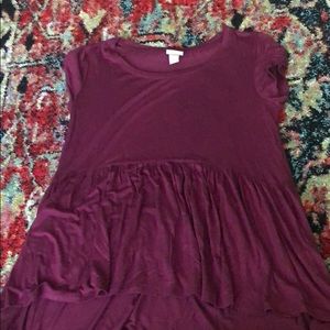 Babydoll maroon tee shirt
